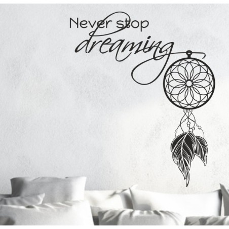 Wandaufkleber Traumfänger never stop dreaming Traum Träume Aufkleber Wand Wandtattoo 03