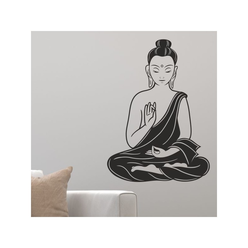 Wand Aufkleber Tattoo Wand Yoga Buddha Buddhist Glaube Gott Mönch Erholung Entspannung Sport Relax Innere Ruhe Gleichgewicht