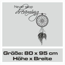 Wandaufkleber Traumfänger never stop dreaming Traum Träume Aufkleber Wand Wandtattoo 03