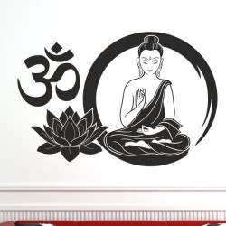 Wand Aufkleber Tattoo Wand Yoga Buddha Buddhist Glaube Gott Mönch Erholung Entspannung Sport Relax Innere Ruhe Gleichgewicht