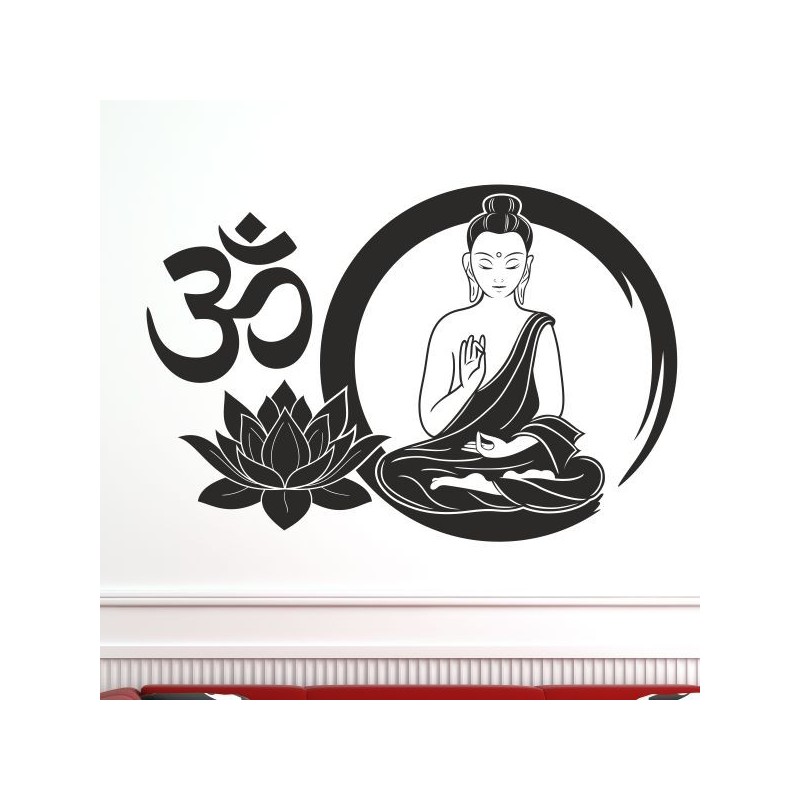 Wand Aufkleber Tattoo Wand Yoga Buddha Buddhist Glaube Gott Mönch Erholung Entspannung Sport Relax Innere Ruhe Gleichgewicht