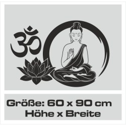 Wand Aufkleber Tattoo Wand Yoga Buddha Buddhist Glaube Gott Mönch Erholung Entspannung Sport Relax Innere Ruhe Gleichgewicht