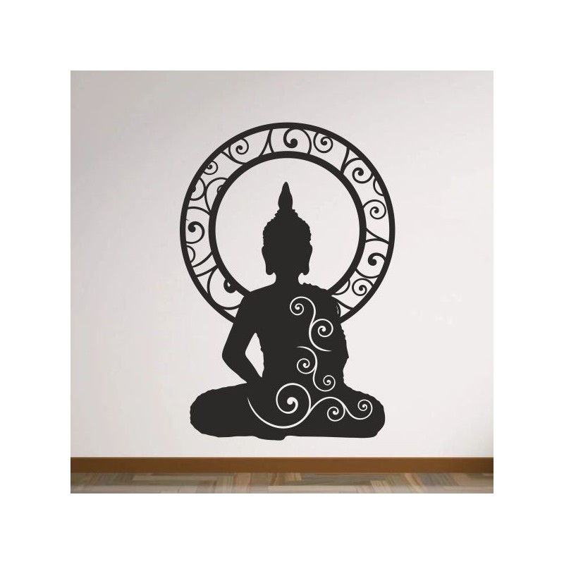 Wand Aufkleber Tattoo Wand Yoga Buddha Buddhist Glaube Gott Mönch Erholung Entspannung Sport Relax Innere Ruhe Gleichgewicht