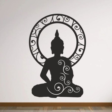 Wand Aufkleber Tattoo Wand Yoga Buddha Buddhist Glaube Gott Mönch Erholung Entspannung Sport Relax Innere Ruhe Gleichgewicht