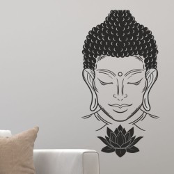 Wand Aufkleber Tattoo Wand Yoga Buddha Buddhist Glaube Gott Mönch Erholung Entspannung Sport Relax Innere Ruhe Gleichgewicht