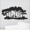 Wandaufkleber Romantischer Wald Birke Reh Hirsch Hase Traum Träume Aufkleber Wand Wandtattoo 05