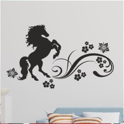 Wandaufkleber Pferde Dekor Pferd Stute Pony Hengst Reiten Hof Sport Kids Hufeisen Glück Reiterhof Sprüche Wunschname Kids Kinder