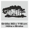 Wandaufkleber Romantischer Wald Birke Reh Hirsch Hase Traum Träume Aufkleber Wand Wandtattoo 05
