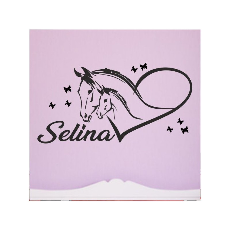 Wandaufkleber Pferde Dekor Pferd Stute Pony Hengst Reiten Hof Sport Kids Hufeisen Glück Reiterhof Sprüche Wunschname Kids Kinder