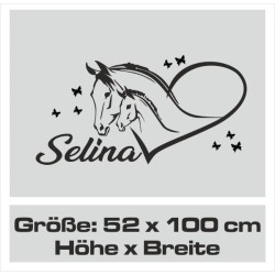 Wandaufkleber Pferde Dekor Pferd Stute Pony Hengst Reiten Hof Sport Kids Hufeisen Glück Reiterhof Sprüche Wunschname Kids Kinder