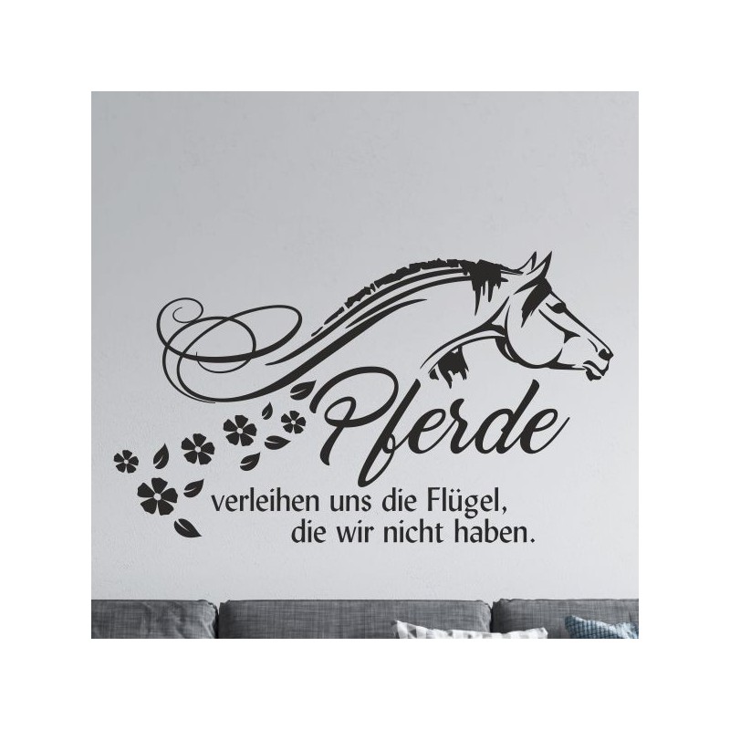Wandaufkleber Pferde Dekor Pferd Stute Pony Hengst Reiten Hof Sport Kids Hufeisen Glück Reiterhof Sprüche Wunschname Kids Kinder