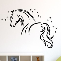 Wandaufkleber Pferde Dekor Pferd Stute Pony Hengst Reiten Hof Sport Kids Hufeisen Glück Reiterhof Sprüche Wunschname Kids Kinder