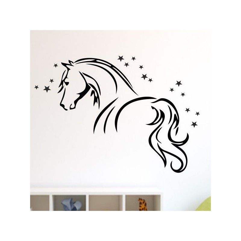 Wandaufkleber Pferde Dekor Pferd Stute Pony Hengst Reiten Hof Sport Kids Hufeisen Glück Reiterhof Sprüche Wunschname Kids Kinder