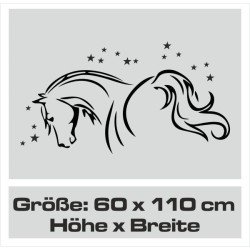 Wandaufkleber Pferde Dekor Pferd Stute Pony Hengst Reiten Hof Sport Kids Hufeisen Glück Reiterhof Sprüche Wunschname Kids Kinder