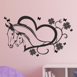 Wandaufkleber Pferde Dekor Pferd Stute Pony Hengst Reiten Hof Sport Kids Hufeisen Glück Reiterhof Sprüche Wunschname Kids Kinder