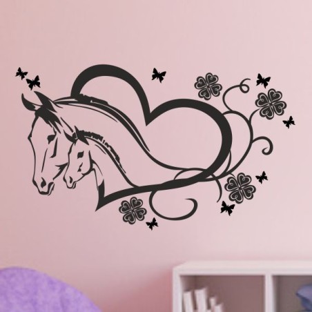 Wandaufkleber Pferde Dekor Pferd Stute Pony Hengst Reiten Hof Sport Kids Hufeisen Glück Reiterhof Sprüche Wunschname Kids Kinder
