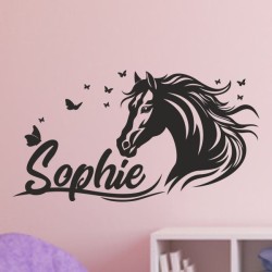 Wandaufkleber Pferde Dekor Pferd Stute Pony Hengst Reiten Hof Sport Kids Hufeisen Glück Reiterhof Sprüche Wunschname Kids Kinder