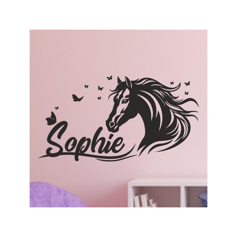 Wandaufkleber Pferde Dekor Pferd Stute Pony Hengst Reiten Hof Sport Kids Hufeisen Glück Reiterhof Sprüche Wunschname Kids Kinder