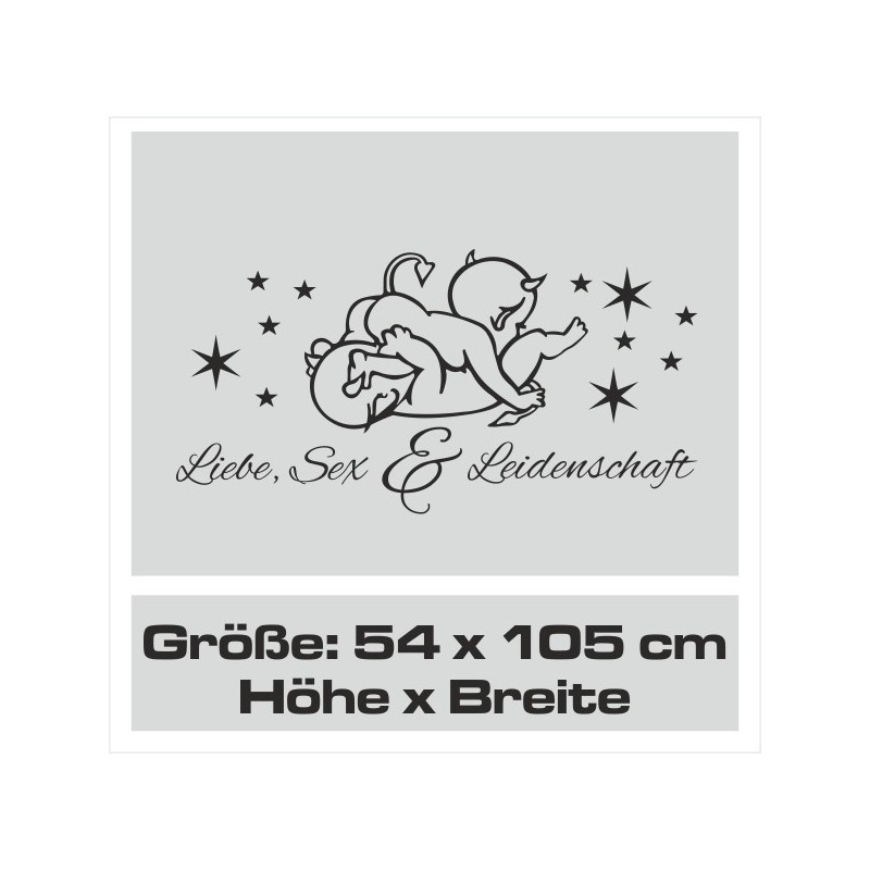 Wandaufkleber Liebe Sex Leidenschaft Teufel Teufelchen Sterne Traum Träume Aufkleber Wand Wandtattoo 05