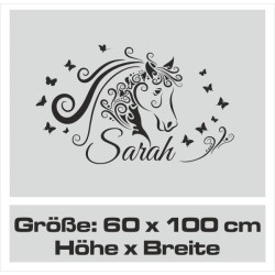 Wandaufkleber Pferde Dekor Pferd Stute Pony Hengst Reiten Hof Sport Kids Hufeisen Glück Reiterhof Sprüche Wunschname Kids Kinder