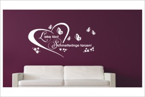 Liebe Lässt Schmetterlinge Tanzen Tattoo Spruch Zitat Aufkleber Wandtattoo Wandaufkleber Der Dekor Aufkleber Shop