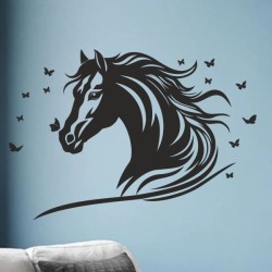 Wandaufkleber Pferde Dekor Pferd Stute Pony Hengst Reiten Hof Sport Kids Hufeisen Glück Reiterhof Sprüche Wunschname Kids Kinder