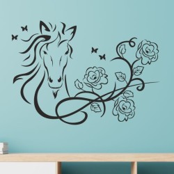 Wandaufkleber Pferde Dekor Pferd Stute Pony Hengst Reiten Hof Sport Kids Hufeisen Glück Reiterhof Sprüche Wunschname Kids Kinder