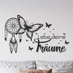 Wandaufkleber Wandtattoo Träume Dreams Traumfänger Feder Teufel Teufelchen Liebe Sex Leidenschaft Schriftzüge Feder Engel