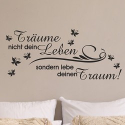 Wandaufkleber Wandtattoo Träume Dreams Traumfänger Feder Teufel Teufelchen Liebe Sex Leidenschaft Schriftzüge Feder Engel