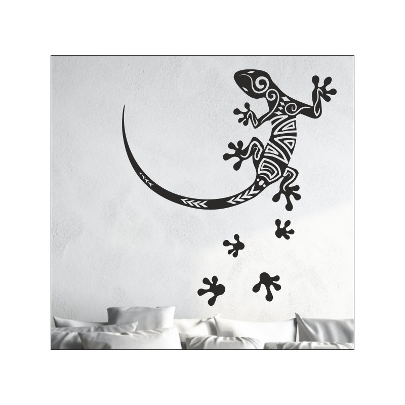 Wandaufkleber SET Gecko Echse Salamander + Abdrücke Aufkleber Wand Wandtattoo 08