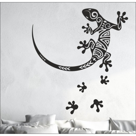 Wandaufkleber SET Gecko Echse Salamander + Abdrücke Aufkleber Wand Wandtattoo 08