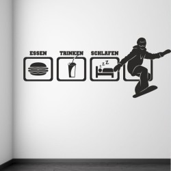 Wandaufkleber Wandtattoo Sport Fußball Kicker Spiel Kinder Kids Snowbord Skateboard Skater Stuntroller Roller BMX Basket Ball