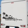 Aufkleber Wohnmobil Wohnwagen Reise Camping Auto Reisemobil Möwe Meer Kompass Globus Strand Palme Urlaub Spruch Familie Zuhause