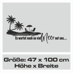 Aufkleber Wohnmobil Wohnwagen Reise Camping Auto Reisemobil Möwe Meer Kompass Globus Strand Palme Urlaub Spruch Familie Zuhause