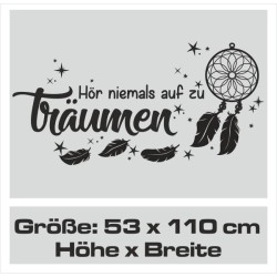 Wandaufkleber Hör niemals auf zu Träumen Traumfänger Traum Dream Feder  Wand Wandtattoo 10