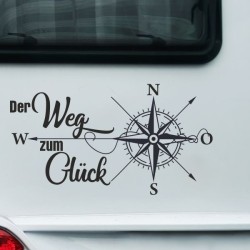 Aufkleber Wohnmobil Wohnwagen Reise Camping Auto Reisemobil Möwe Meer Kompass Globus Strand Palme Urlaub Spruch Familie Zuhause