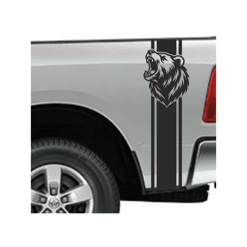 Aufkleber Pick UP Dodge Gelände Offroad Widder RAM Dekor Streifen Amerikanische Flagge Amerika BIG WHEEL Viper Seitenstreifen