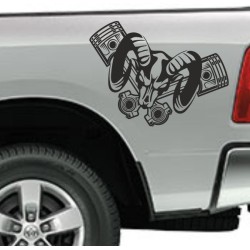 Aufkleber Pick UP Dodge Gelände Offroad Widder RAM Dekor Streifen Amerikanische Flagge Amerika BIG WHEEL Viper Seitenstreifen
