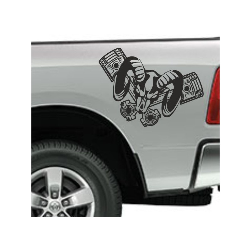 Aufkleber Pick UP Dodge Gelände Offroad Widder RAM Dekor Streifen Amerikanische Flagge Amerika BIG WHEEL Viper Seitenstreifen