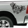 Aufkleber Pick UP Dodge Gelände Offroad Widder RAM Dekor Streifen Amerikanische Flagge Amerika BIG WHEEL Viper Seitenstreifen