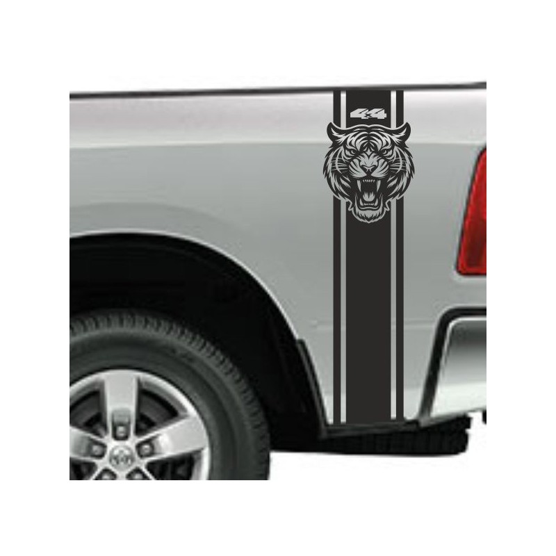 Aufkleber Pick UP Dodge Gelände Offroad Widder RAM Dekor Streifen Amerikanische Flagge Amerika BIG WHEEL Viper Seitenstreifen