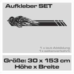 Aufkleber Pick UP Dodge Gelände Offroad Widder RAM Dekor Streifen Amerikanische Flagge Amerika BIG WHEEL Viper Seitenstreifen