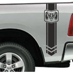 Aufkleber Pick UP Dodge Gelände Offroad Widder RAM Dekor Streifen Amerikanische Flagge Amerika BIG WHEEL Viper Seitenstreifen