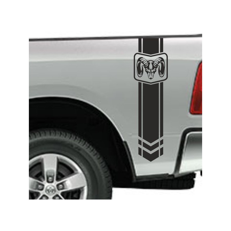 Aufkleber Pick UP Dodge Gelände Offroad Widder RAM Dekor Streifen Amerikanische Flagge Amerika BIG WHEEL Viper Seitenstreifen