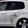 Aufkleber SET Auto Car Tattoo Style Seiten Tribal Dekor Pferd Gecko Power Blumen Ranke Fee Hexe Blumen Blüten Gecko Farbe