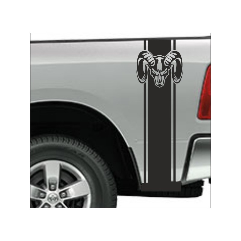 Aufkleber Pick UP Dodge Gelände Offroad Widder RAM Dekor Streifen Amerikanische Flagge Amerika BIG WHEEL Viper Seitenstreifen