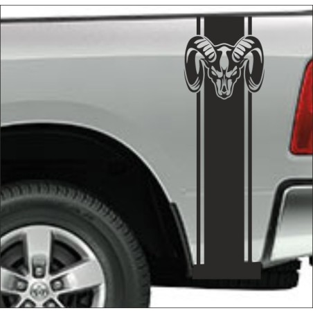 Aufkleber Pick UP Dodge Gelände Offroad Widder RAM Dekor Streifen Amerikanische Flagge Amerika BIG WHEEL Viper Seitenstreifen