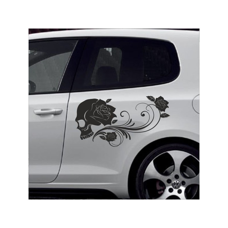 Aufkleber SET Auto Car Tattoo Style Seiten Tribal Dekor Pferd Gecko Power Blumen Ranke Fee Hexe Blumen Blüten Gecko Farbe