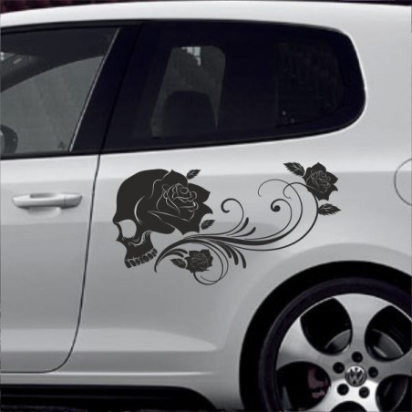 Aufkleber SET Auto Car Tattoo Style Seiten Tribal Dekor Pferd Gecko Power Blumen Ranke Fee Hexe Blumen Blüten Gecko Farbe