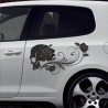 Aufkleber SET Auto Car Tattoo Style Seiten Tribal Dekor Pferd Gecko Power Blumen Ranke Fee Hexe Blumen Blüten Gecko Farbe